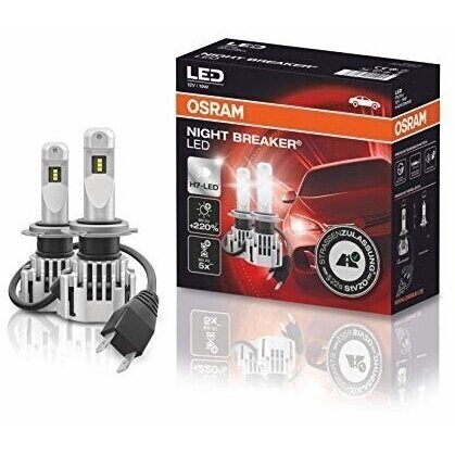 Lemputės LED OSRAM H7 lemputės night breaker +220% 64210DWNB, legalios keliuose