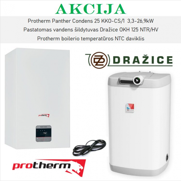 Akcijinis PROTHERM Panther 25KKO ir DRAŽICE šildymo įrangos komplektas