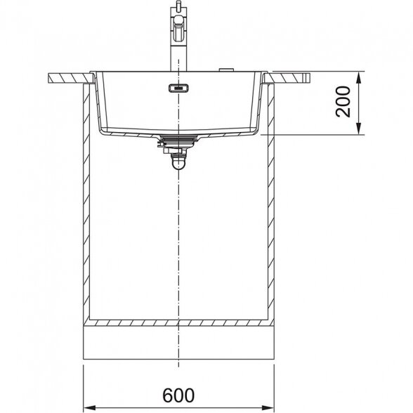 Akmens masės (granitinė) plautuvė FRANKE MARIS MRG 210/110-52, juoda-matinė, montuojama po stalviršiu 2