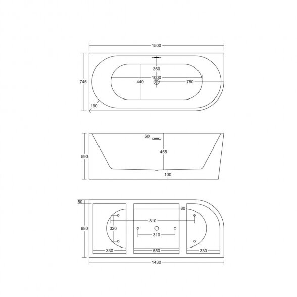 Akrilinė vonia MEPA Free Corner L, 150 x 75 cm 7