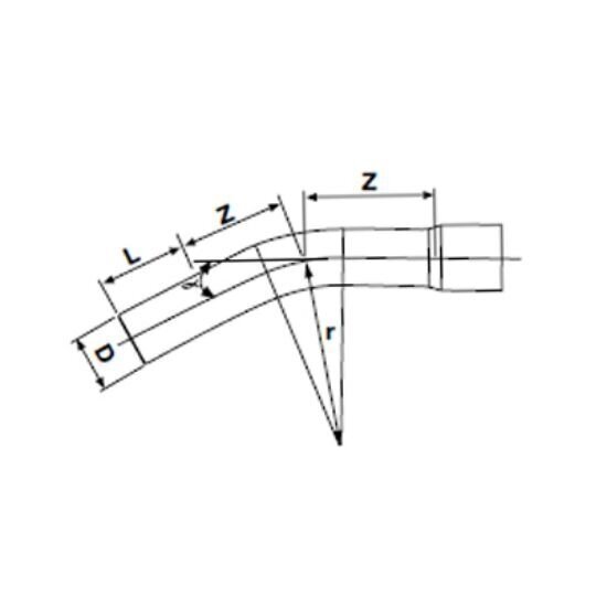 Alkūnė ilga PVC-U PİMTAŞ 110 x 10° (PN10) 1