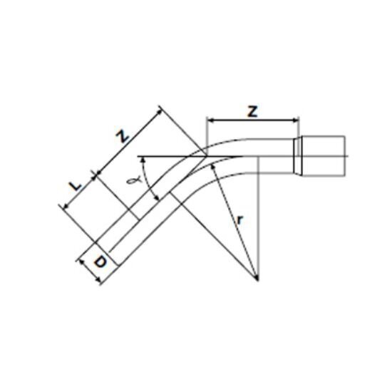 Alkūnė ilga PVC-U PİMTAŞ 110 x 45° (PN10)  1