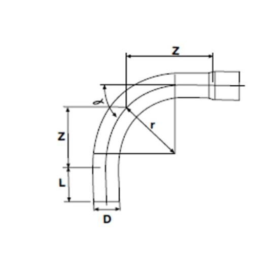 Alkūnė ilga PVC-U PİMTAŞ 110 x 90° (PN10)  1