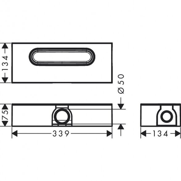 Apatinė dalis dušo latakui HANSGROHE uBox Universal Base, 01001180 1