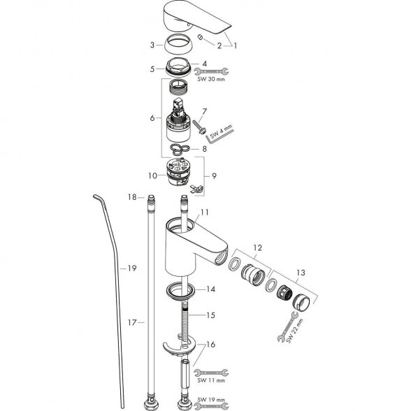 Bidė maišytuvas HANSGROHE Logis E, 71232000 4