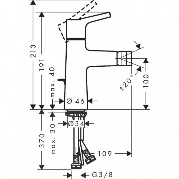 Bidė maišytuvas HANSGROHE Talis S, 72200000 3