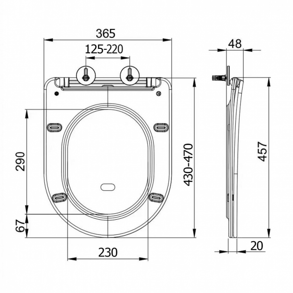 Dangtis unitazui SAPHO lėtaeigis SLIM  7