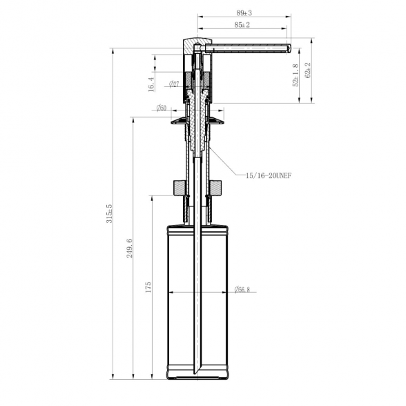 Dozatorius FRANKE Comfort, chromo / amens pilka 3