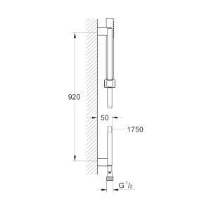 Dušo stovo komplektas GROHE Euphoria Cube Stick 920 mm, 27700000 1