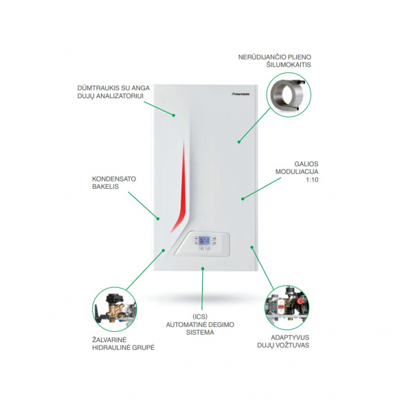 Dujinis kondensacinis katilas ITALTHERM City Class 25 K su momentiniu vandens ruošimu 14