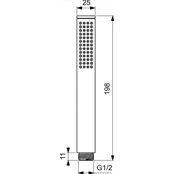 Dušo galvutė metalinė IDEAL STANDARD 1 funkcijos,  BC774AA 2