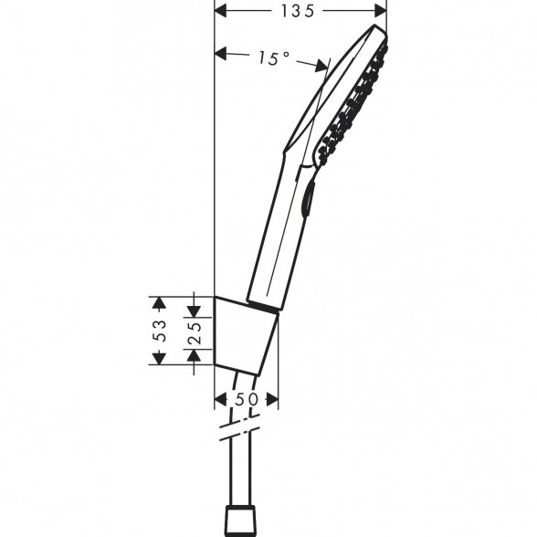 Dušo komplektas HANSGROHE Raindance Select E120 Chrome, 3 funkcijos, (Įvairių ilgių) 1