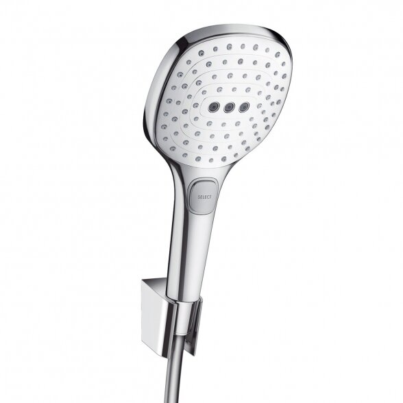 Dušo komplektas HANSGROHE Raindance Select E120 White/Chrome, 3 funkcijos, 26720400