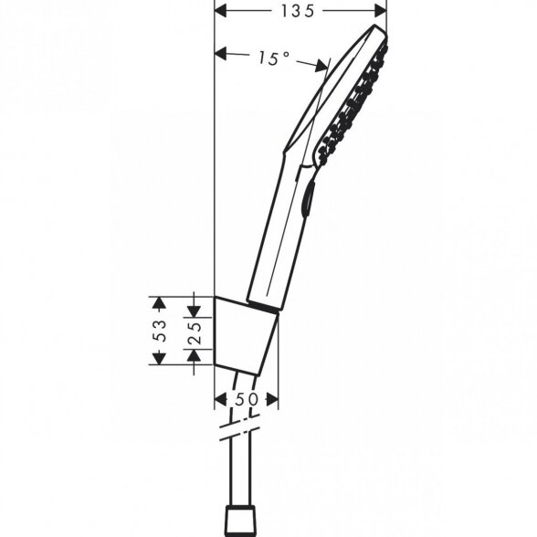 Dušo komplektas HANSGROHE Raindance Select E120 Chrome, 3 funkcijos, (Įvairių ilgių) 5