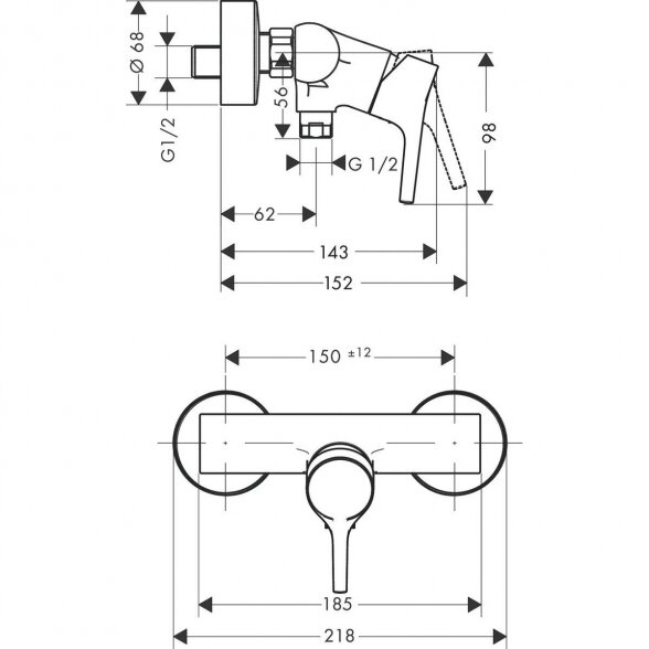 Dušo maišytuvas HANSGROHE Talis S, 72600000 1