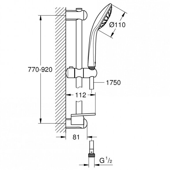 Dušo stovo komplektas GROHE Euphoria 110 Mono, 27267001 1