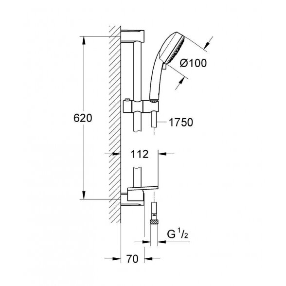 Dušo stovo komplektas GROHE New Tempesta Cosmopolitan 100 4