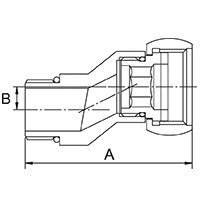 Ekscentrinė pajungimo jungtis chromuota (blizgi) PROFACTOR 3/4" x 1/2" su laisva veržle MF 1