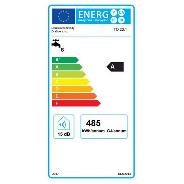 Elektrinis vertikalus vandens šildytuvas DRAŽICE 20 l, TO 20.1 3
