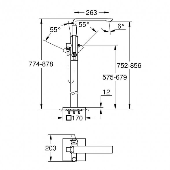 Grindinis vonios maišytuvas GROHE Allure, 25222GN1 4