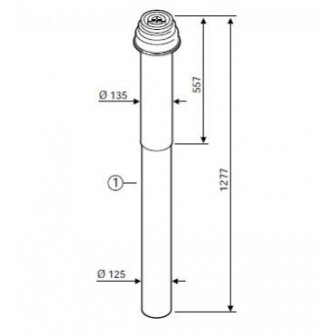 Kamino komplektas vertikaliam prijungimui (per stogą) BOSCH C33x, Ø80/125 2