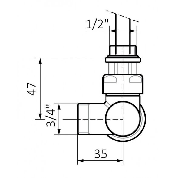 Kampinis termostatinis elementas VARIO TERM Unico, baltas 2