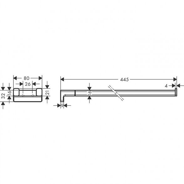 Laikiklis dvigubas rankšluosčiui HANSGROHE AddStoris 41770670, Matt Black 1