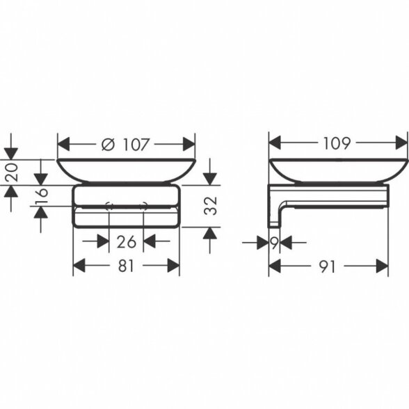 Laikiklis su muiline HANSGROHE AddStoris, 41746990 2