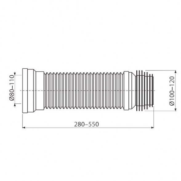 Lanksti jungtis WC pajungimui ALCAPLAST A97, 110 mm 2