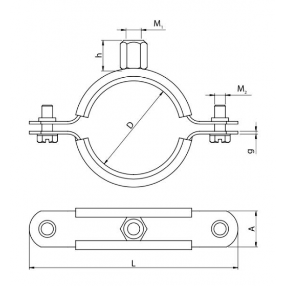 Metalinis laikiklis su triukšmo slopinimo įdėklu NICZUK METALL 1/4" (13-16 mm) 4