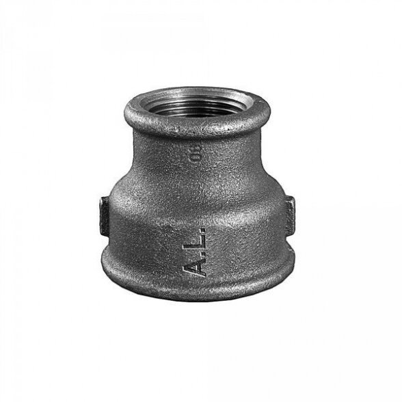 Mova redukuota ketinė GRODITZER FITTINGS (A.L.) 1 1/2" x 1/2" v/v, juoda