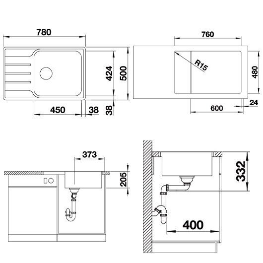 Nerūdijančio plieno plautuvė BLANCO Lemis XL 6S-IF Compact, 525111 2