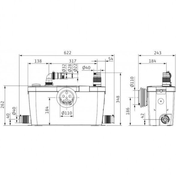 Nuotekų šalinimo stotelė - siurblinė WILO HiSewlift 3-35 2