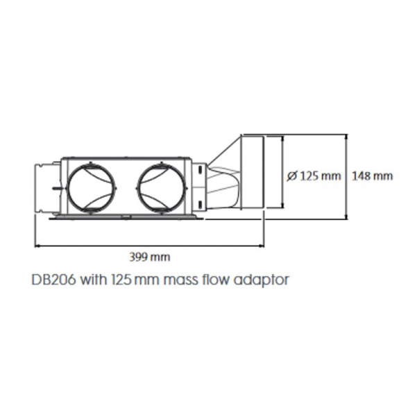 Oro paskirstymo kolektorius UBBINK Air Excellent DBOX 200 Dn 125 - 6 x Dn 75 1