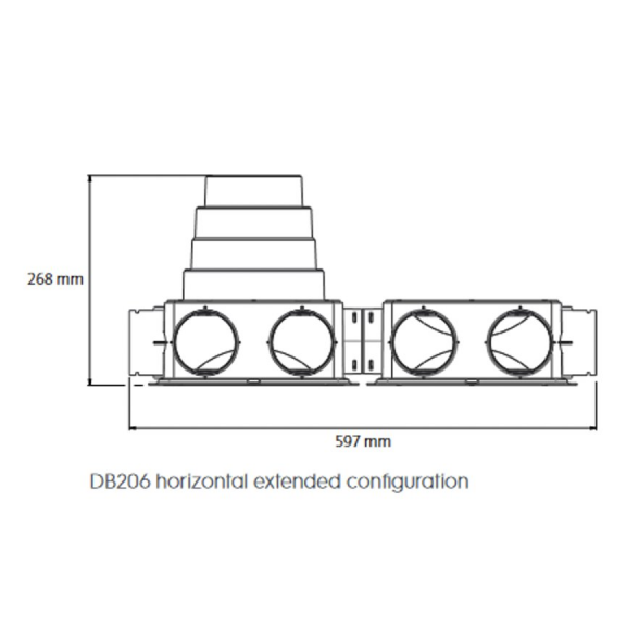 Oro paskirstymo kolektorius UBBINK Air Excellent DBOX 212 Dn 125 - 12 x Dn 75 1