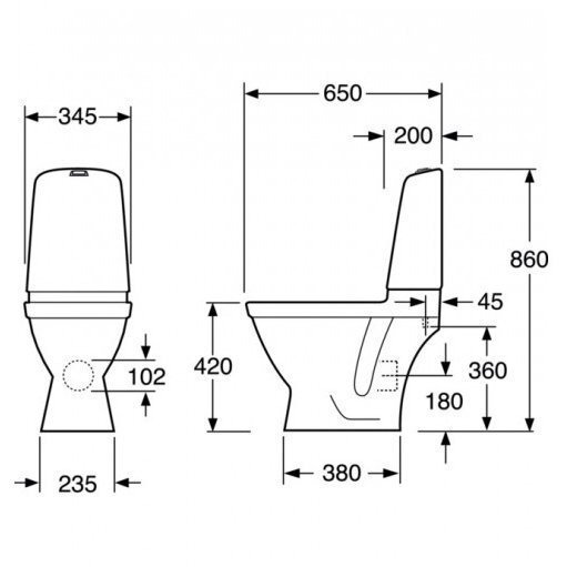 Pastatomas unitazas GUSTAVSBERG Nautic Hygienic Flush su soft close dangčiu 7