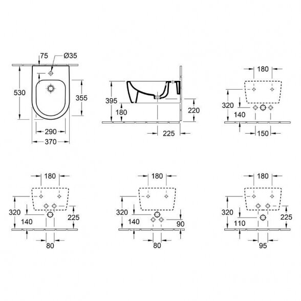 Pakabinama bidė VILLEROY & BOCH Avento, 54050001 1