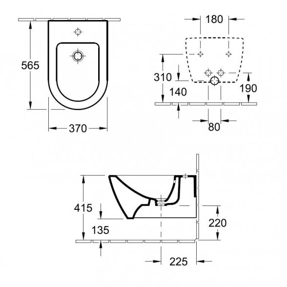 Pakabinama bidė VILLEROY & BOCH Subway 2.0, 54000001 (Kopija) 5