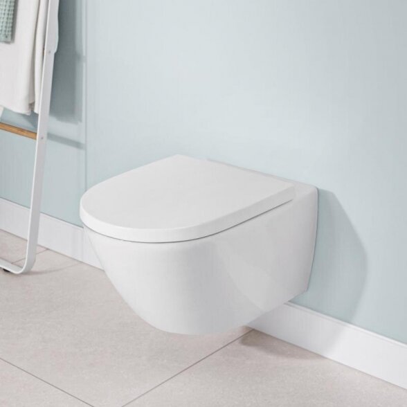 Pakabinamas unitazas VILLEROY & BOCH Subway 3.0 Twist flush su slow close dangčiu ir ceramic plus danga 2