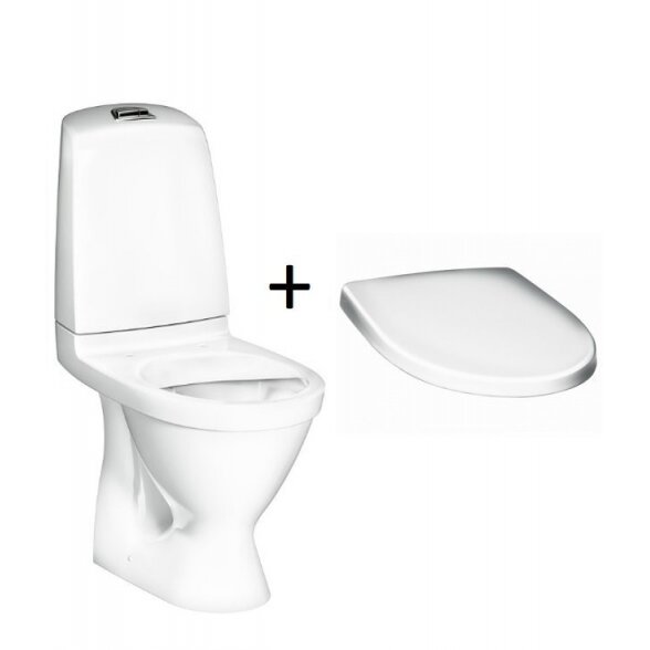 Pastatomas unitazas GUSTAVSBERG Nautic 1510 C+ Hygienic Flush su soft close dangčiu 1