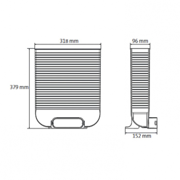 Plastikinė grindų grotelių dėžutė UBBINK Air Excellent 318 x 96 mm - Dn 140 x 50 mm 1