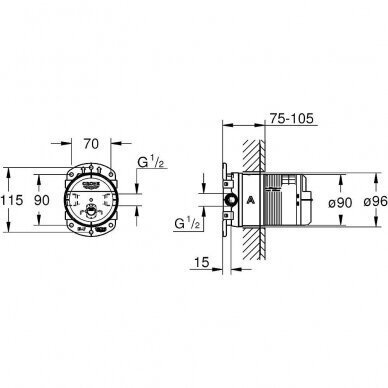 Potinkinė dėžutė dušo galvai GROHE Rainshower, 26484000 7