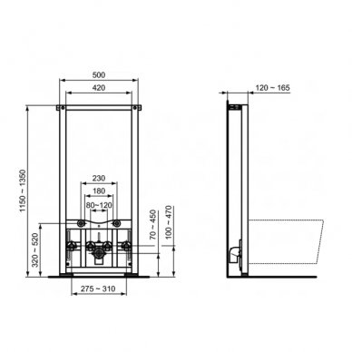 Potinkinis bidė rėmas IDEAL STANDARD ProSys, R016267 2