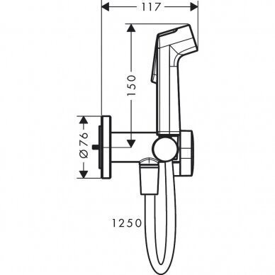 Potinkinis bidete dešelio komplektas HANSGROHE Round 1jet, 29232000 1