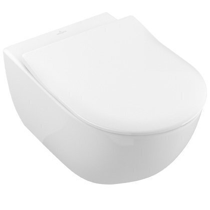 Potinkinis unitazo rėmas GROHE Rapid SL 5 in 1 + pakabinamas unitazas VILLEROY & BOCH Subway 2.0 Direct Flush WC su SlimSeat dangčiu, White Alpin 10