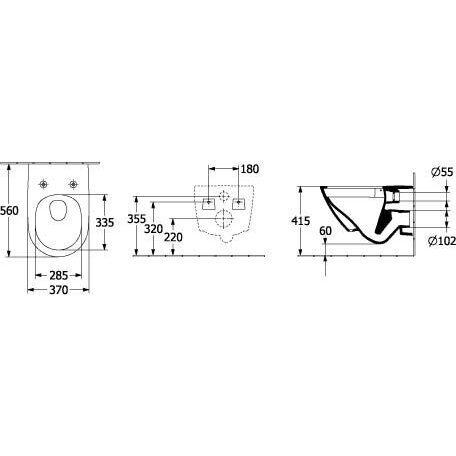 Potinkinio WC rėmo (4 in 1 Chrome) ir unitazo komplektas VILLEROY & BOCH Subway 3.0 Twist flush su slow close dangčiu ir ceramic plus danga 6