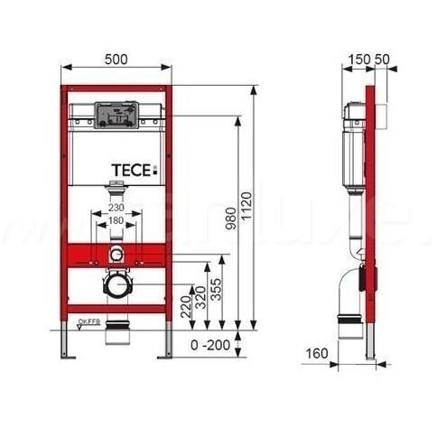 Potinkinis WC rėmas TECE su juodu mygtuku Now, tarpine ir tvirtinimais (4 in 1) + IDEAL STANDARD Tesi AquaBlade pakabinamas unitazas su Slim softclosing dangčiu 11