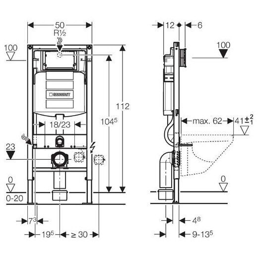 Potinkinis WC rėmas GEBERIT Duofix Sigma New Sigma UP320, 111300005 1