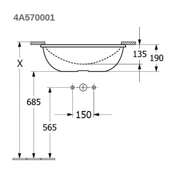 Po stalviršiu montuojamas praustuvas VILLEROY & BOSH Loop & Friends 540 x 340 mm su Ceramic plus danga, 4A57010R1 3