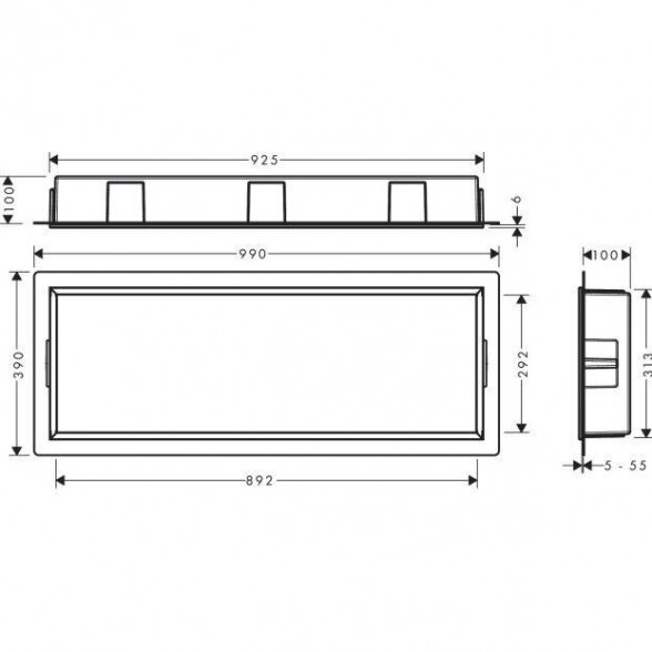 Potinkinė niša HANSGROHE XtraStoris Original 300 x 900 x 100, juoda-matinė, 56067670 1